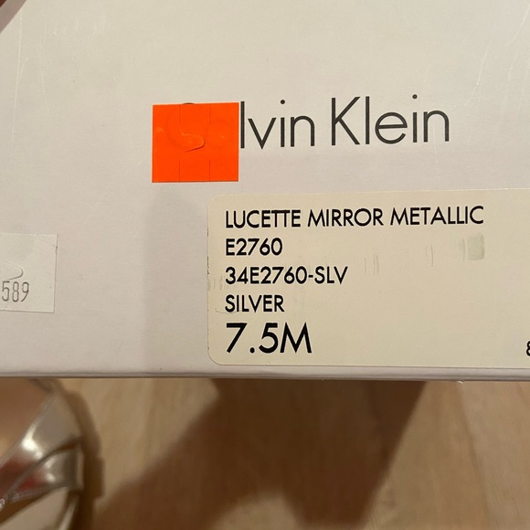 New in box Calvin Klein Lucette mirror metallic sling back heels - Picture 6 of 9